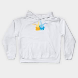 Pair of Blue and Gold Bunnies Kids Hoodie